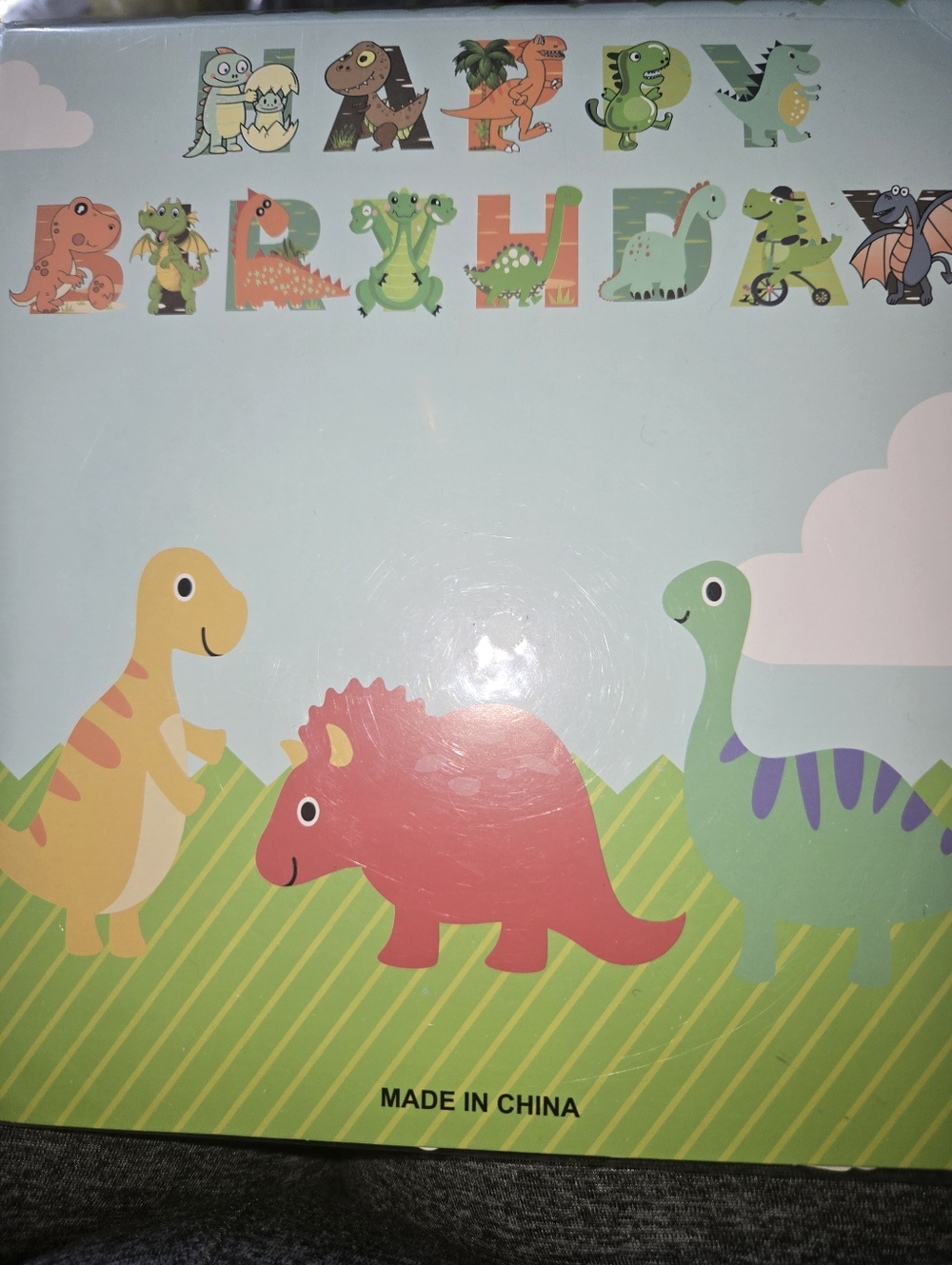 Cute Dinosaur Kids Binder - Pastel Green & Red Banner